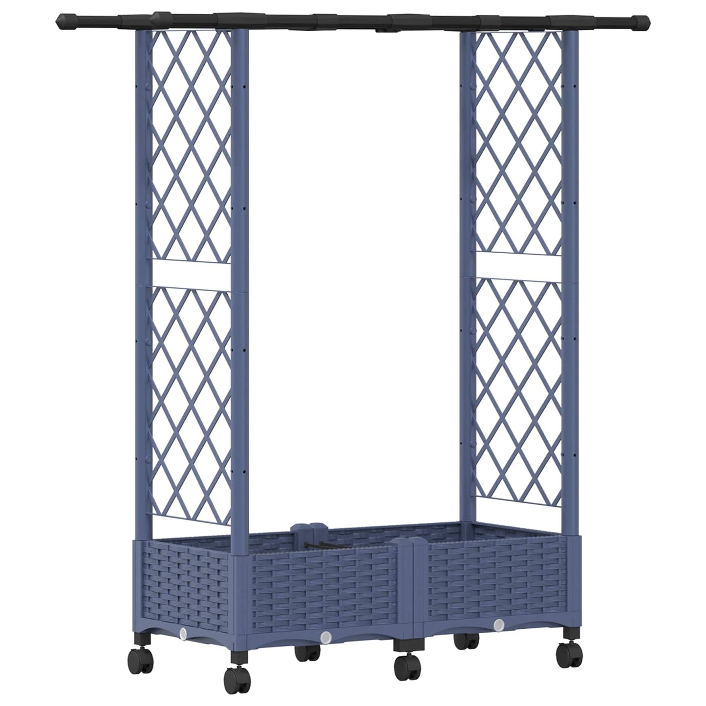 vidaXL Raised Bed with Trellis and Roof Grey 122.5 x 40 x 127 cm PP