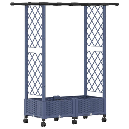 vidaXL Raised Bed with Trellis and Roof Grey 122.5 x 40 x 127 cm PP
