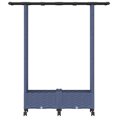 vidaXL Raised Bed with Trellis and Roof Grey 122.5 x 40 x 127 cm PP