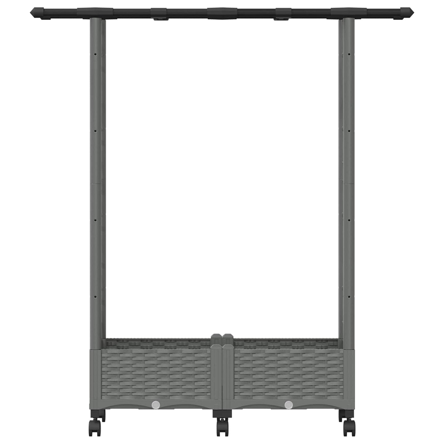 vidaXL Raised Bed with Trellis and Roof Light Grey 122.5 x 40 x 127 cm