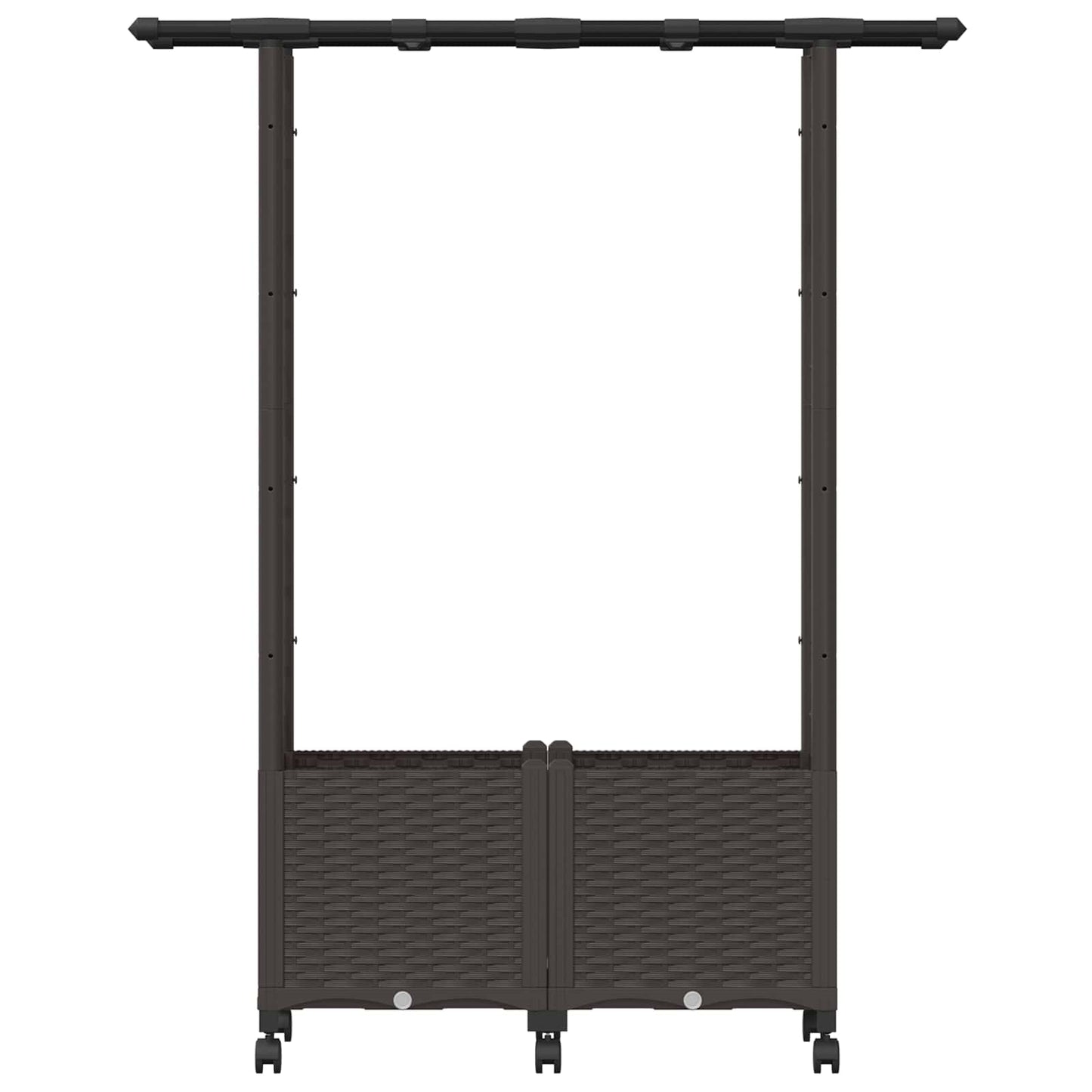 vidaXL Raised Bed with Trellis and Roof Brown 124.5 x 40 x 142 cm PP