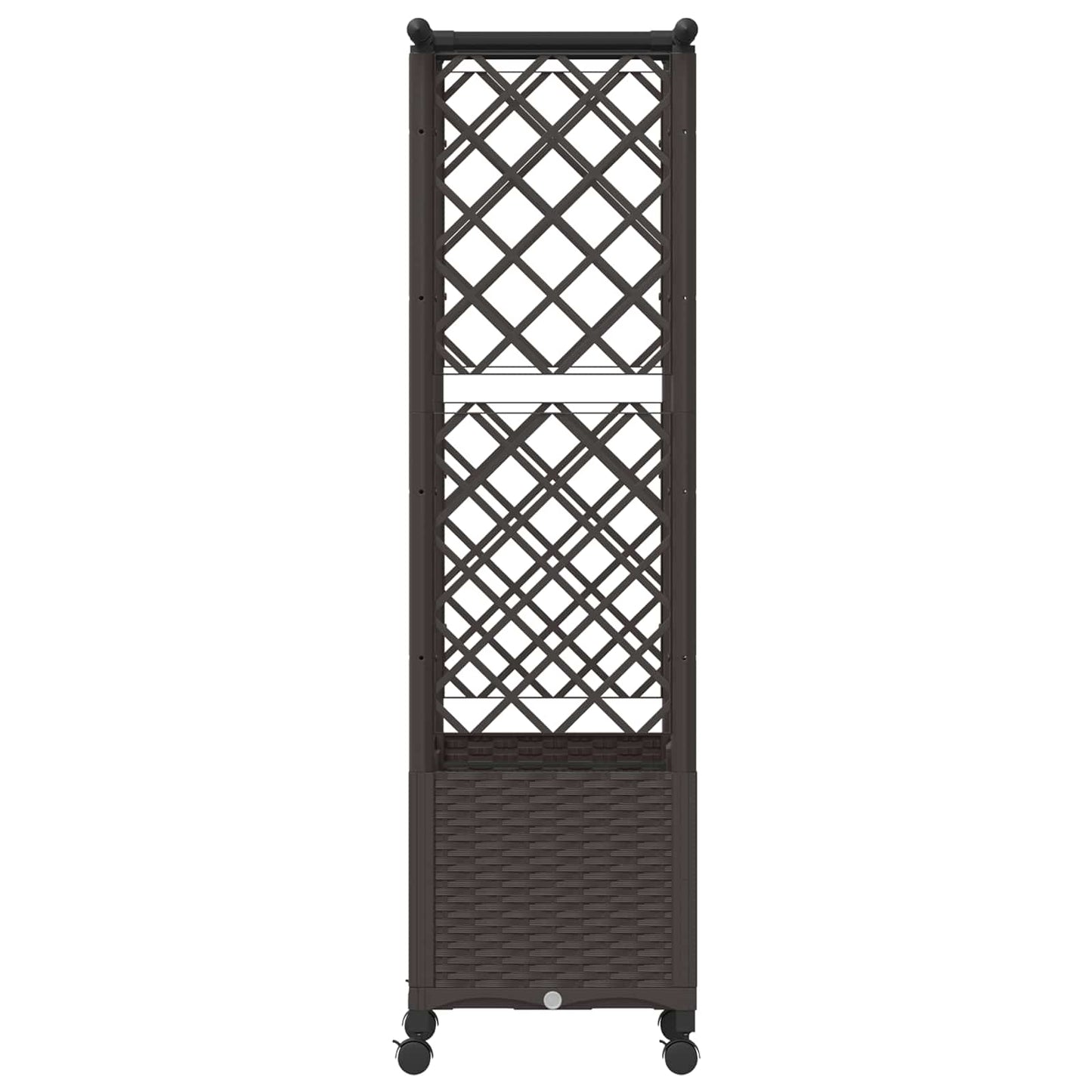 vidaXL Raised Bed with Trellis and Roof Brown 124.5 x 40 x 142 cm PP