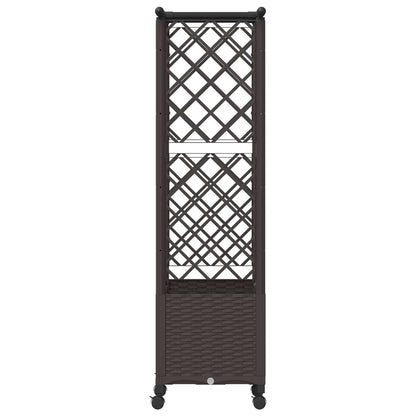 vidaXL Raised Bed with Trellis and Roof Brown 124.5 x 40 x 142 cm PP