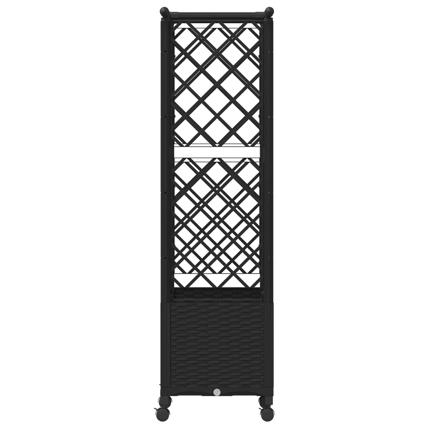 vidaXL Raised Bed with Trellis and Roof Black 124.5 x 40 x 142 cm PP