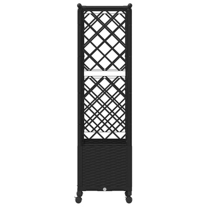 vidaXL Raised Bed with Trellis and Roof Black 124.5 x 40 x 142 cm PP