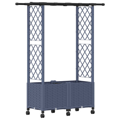 vidaXL Raised Bed with Trellis and Roof Grey 124.5 x 40 x 142 cm PP