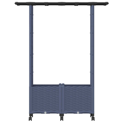 vidaXL Raised Bed with Trellis and Roof Grey 124.5 x 40 x 142 cm PP