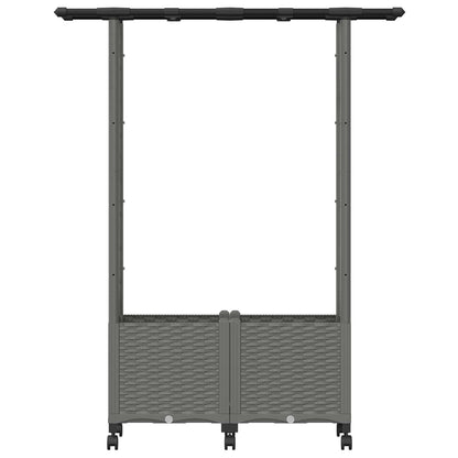 vidaXL Raised Bed with Trellis and Roof Light Grey 124.5 x 40 x 142 cm