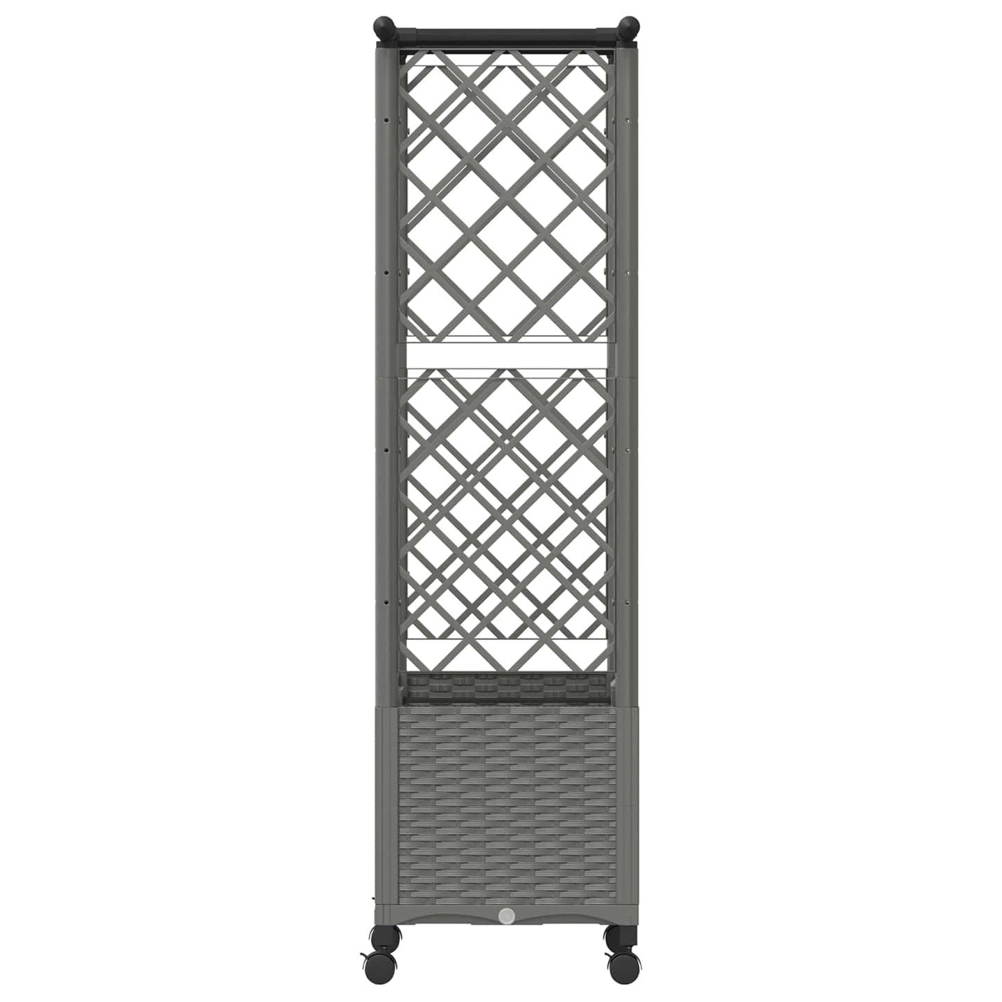 vidaXL Raised Bed with Trellis and Roof Light Grey 124.5 x 40 x 142 cm