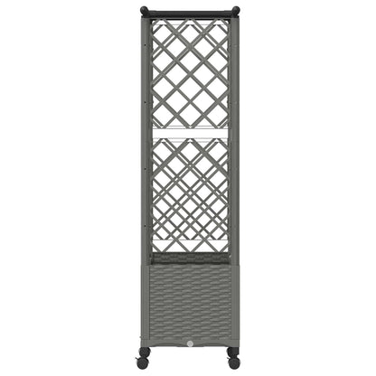 vidaXL Raised Bed with Trellis and Roof Light Grey 124.5 x 40 x 142 cm