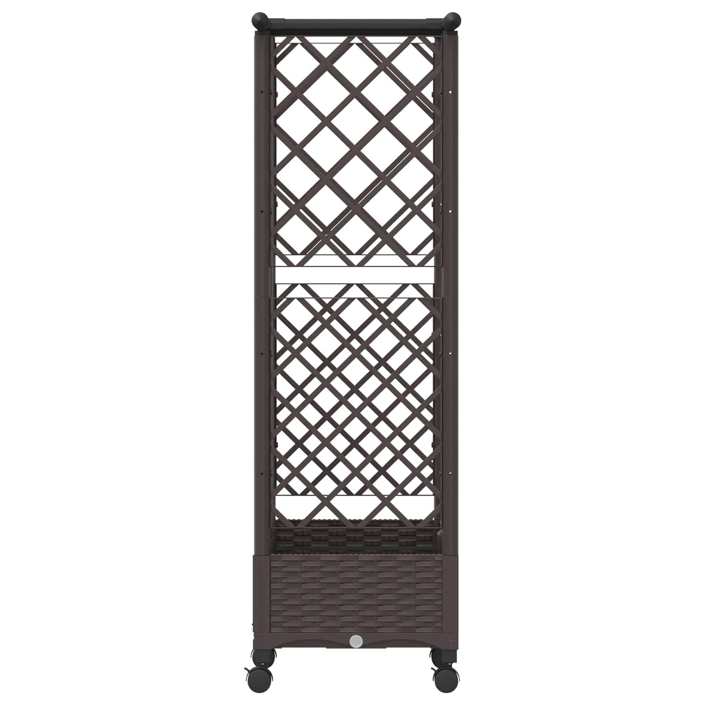 vidaXL Raised Bed with Trellis and Roof Brown 124 x 40 x 127 cm PP