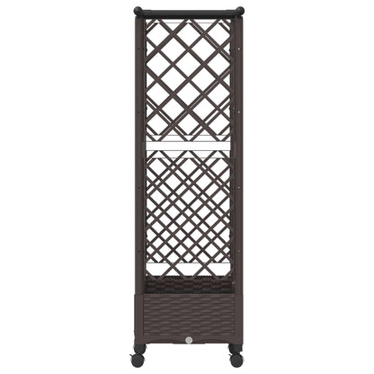 vidaXL Raised Bed with Trellis and Roof Brown 124 x 40 x 127 cm PP