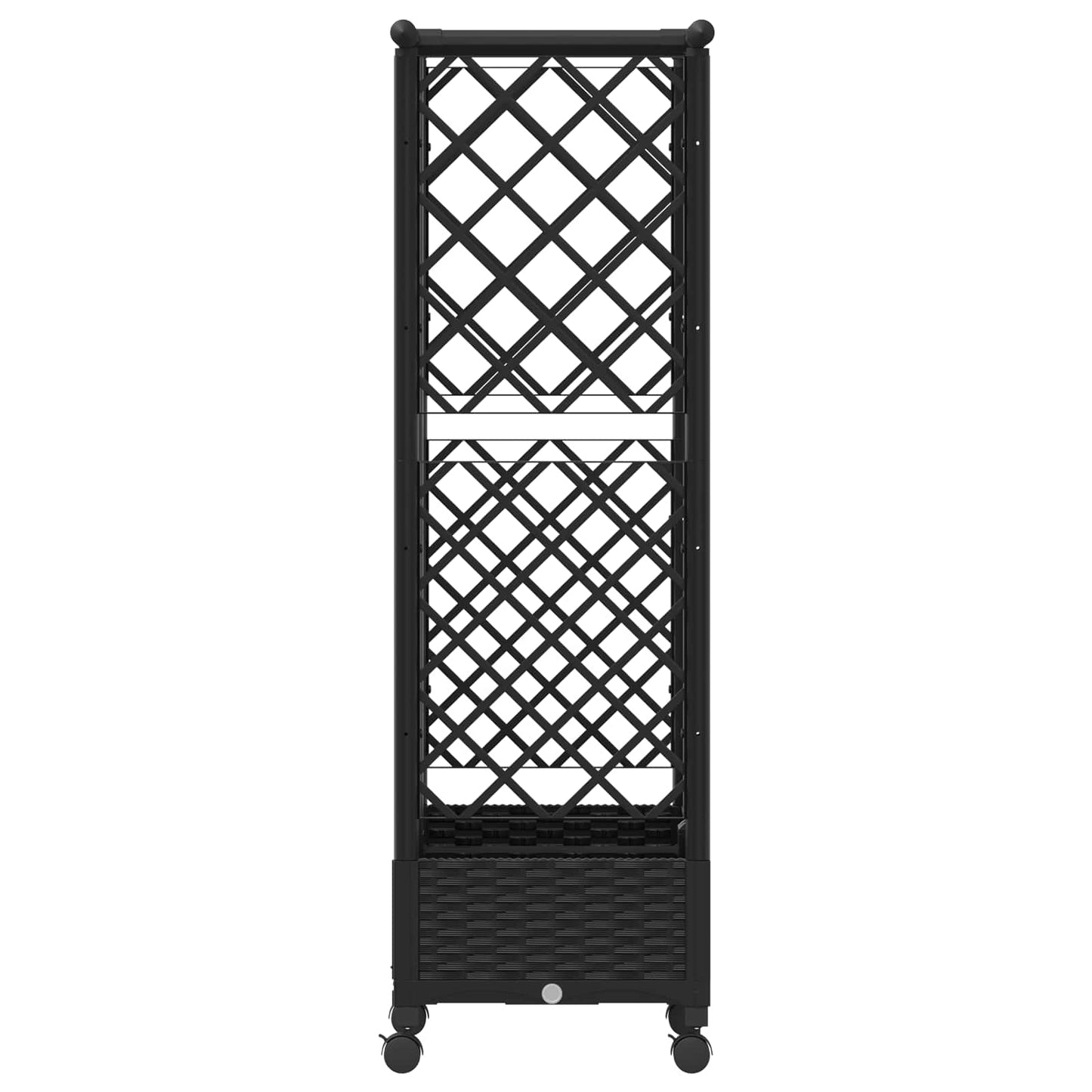 vidaXL Raised Bed with Trellis and Roof Black 124 x 40 x 127 cm PP