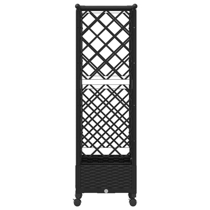 vidaXL Raised Bed with Trellis and Roof Black 124 x 40 x 127 cm PP