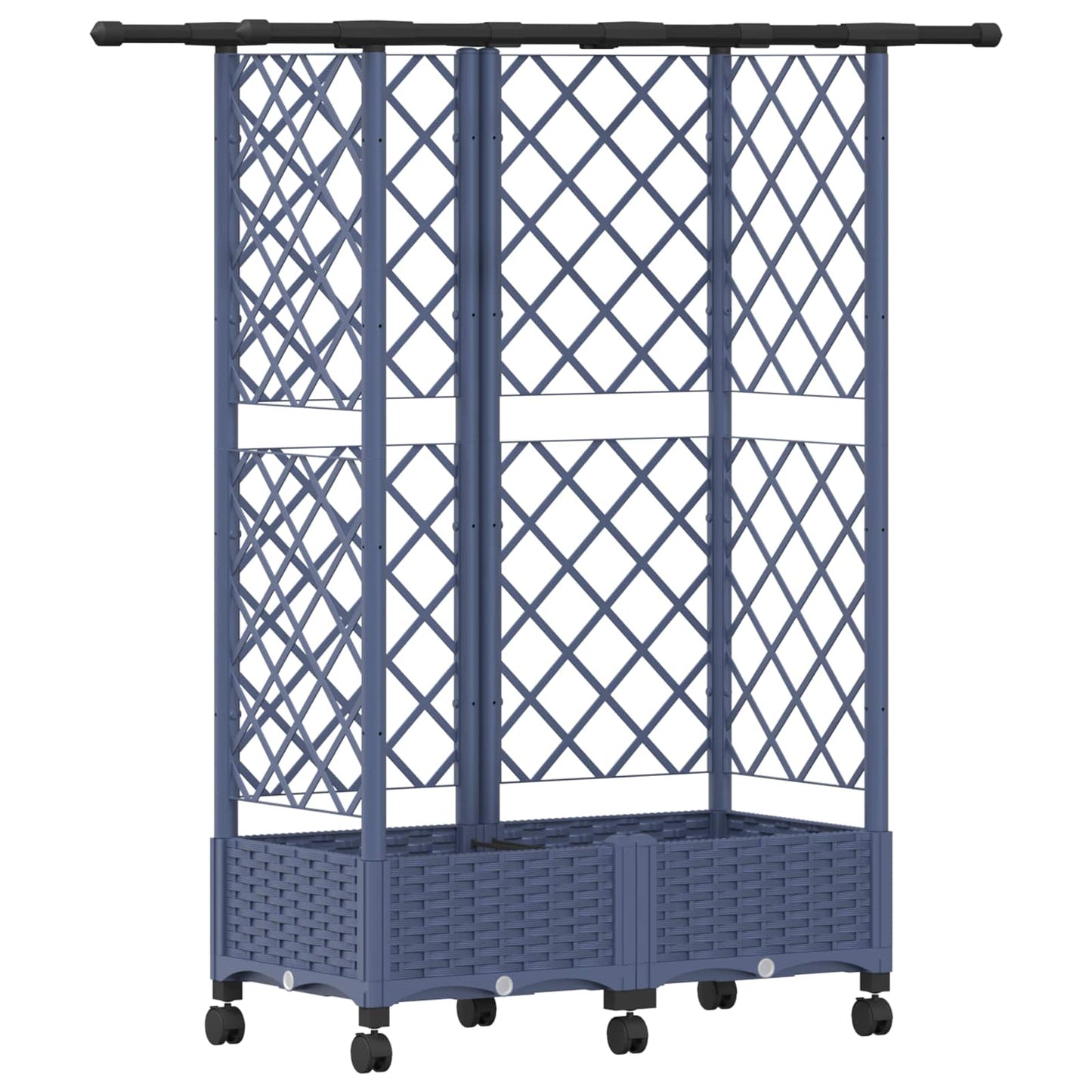 vidaXL Raised Bed with Trellis and Roof Grey 124 x 40 x 127 cm PP