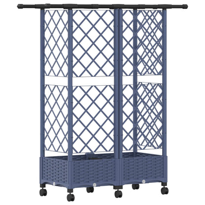 vidaXL Raised Bed with Trellis and Roof Grey 124 x 40 x 127 cm PP