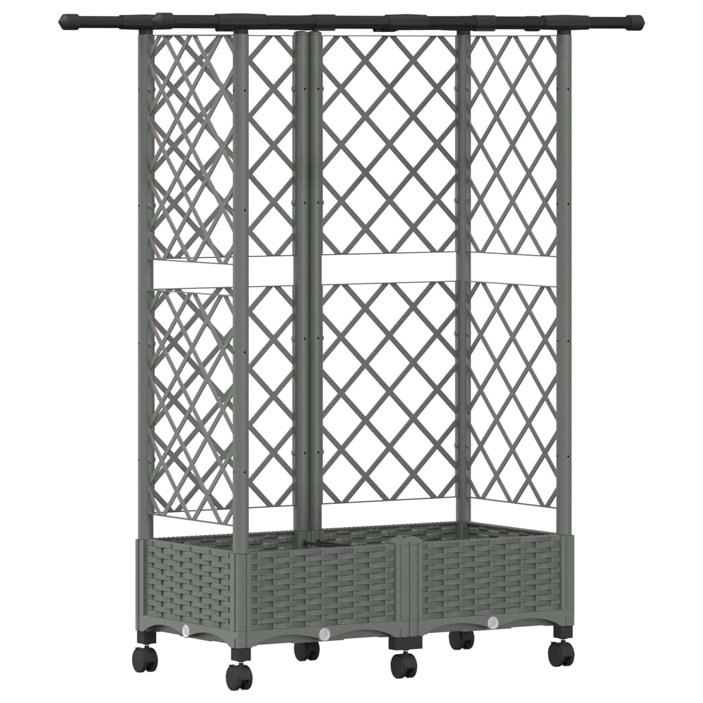 vidaXL Raised Bed with Trellis and Roof Light Grey 124 x 40 x 127 cm