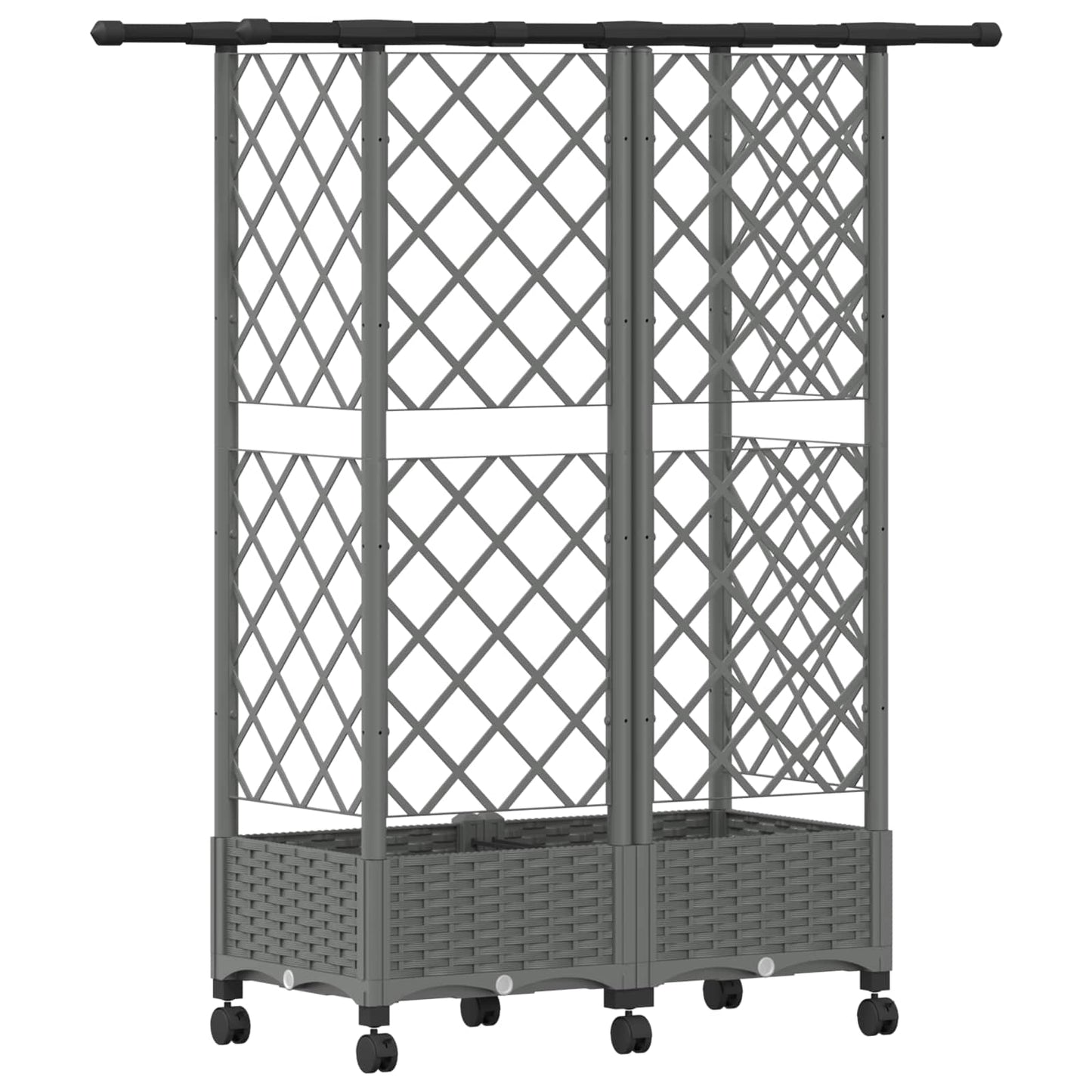 vidaXL Raised Bed with Trellis and Roof Light Grey 124 x 40 x 127 cm
