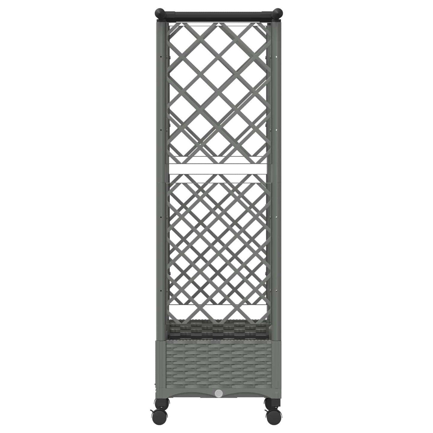 vidaXL Raised Bed with Trellis and Roof Light Grey 124 x 40 x 127 cm
