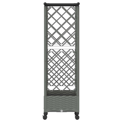 vidaXL Raised Bed with Trellis and Roof Light Grey 124 x 40 x 127 cm