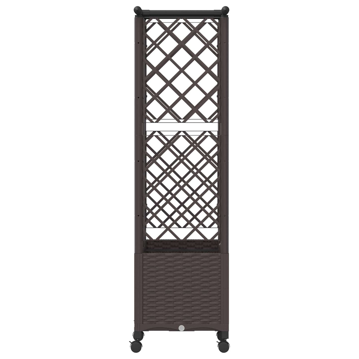 vidaXL Raised Bed with Trellis and Roof Brown 124 x 40 x 142 cm PP