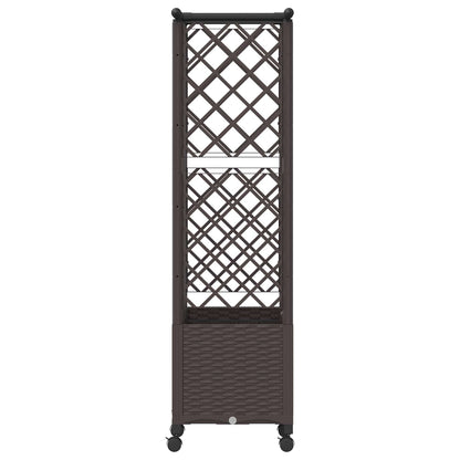 vidaXL Raised Bed with Trellis and Roof Brown 124 x 40 x 142 cm PP