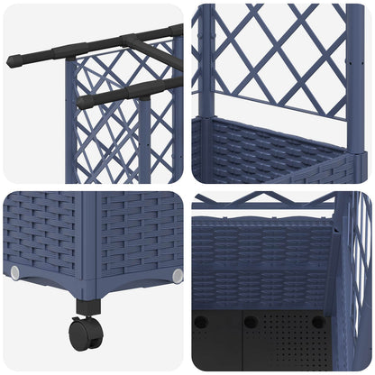vidaXL Raised Bed with Trellis and Roof Grey 124 x 40 x 142 cm PP