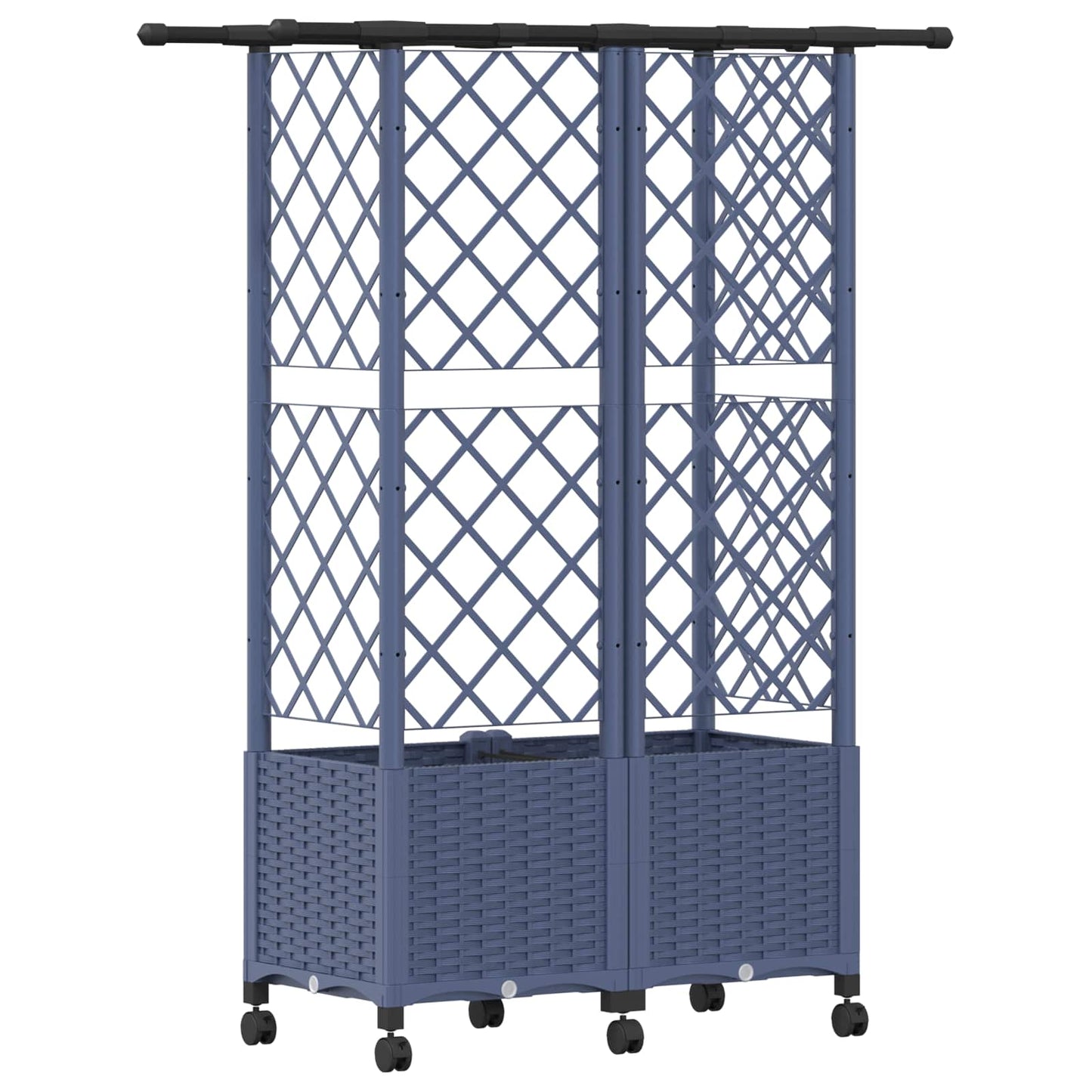 vidaXL Raised Bed with Trellis and Roof Grey 124 x 40 x 142 cm PP