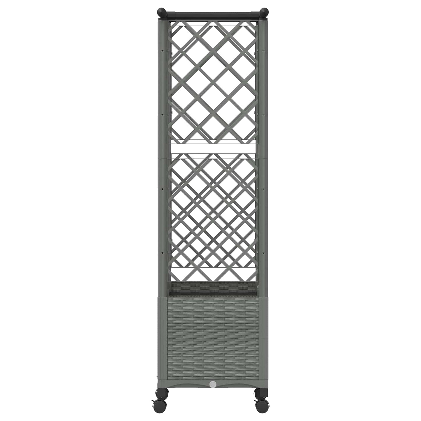 vidaXL Raised Bed with Trellis and Roof Light Grey 124 x 40 x 142 cm
