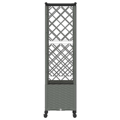 vidaXL Raised Bed with Trellis and Roof Light Grey 124 x 40 x 142 cm