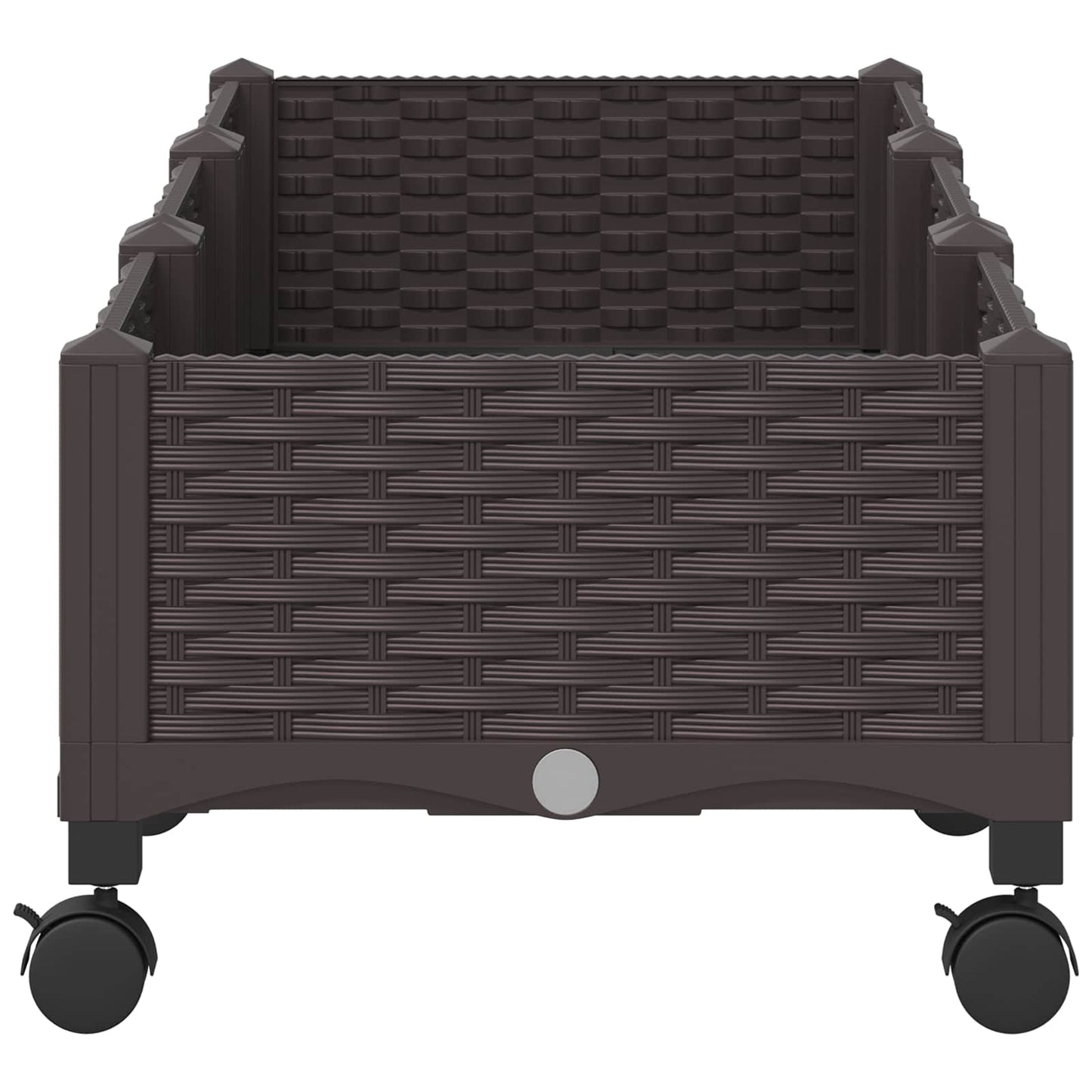 vidaXL Garden Planter with Wheels Brown 120 x 40 x 29 cm PP