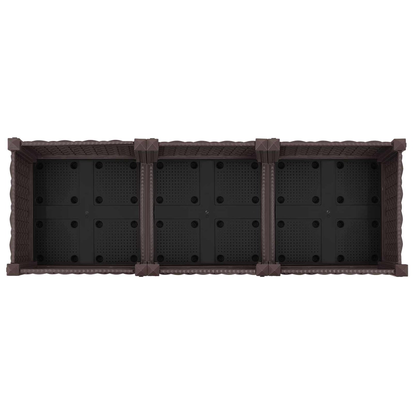 vidaXL Garden Planter with Wheels Brown 120 x 40 x 29 cm PP