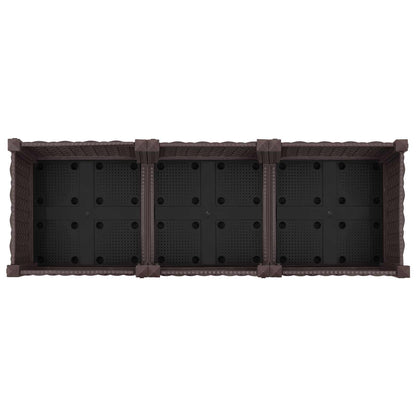 vidaXL Garden Planter with Wheels Brown 120 x 40 x 29 cm PP