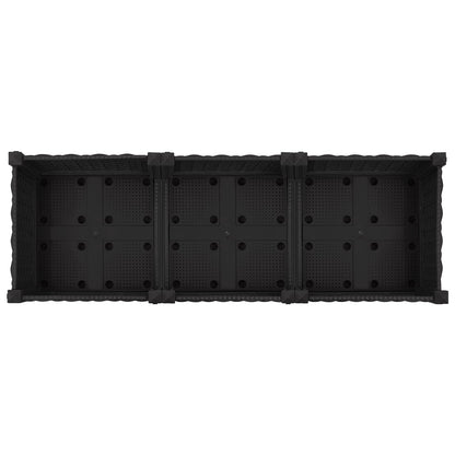 vidaXL Garden Planter with Wheels Black 120 x 40 x 29 cm PP