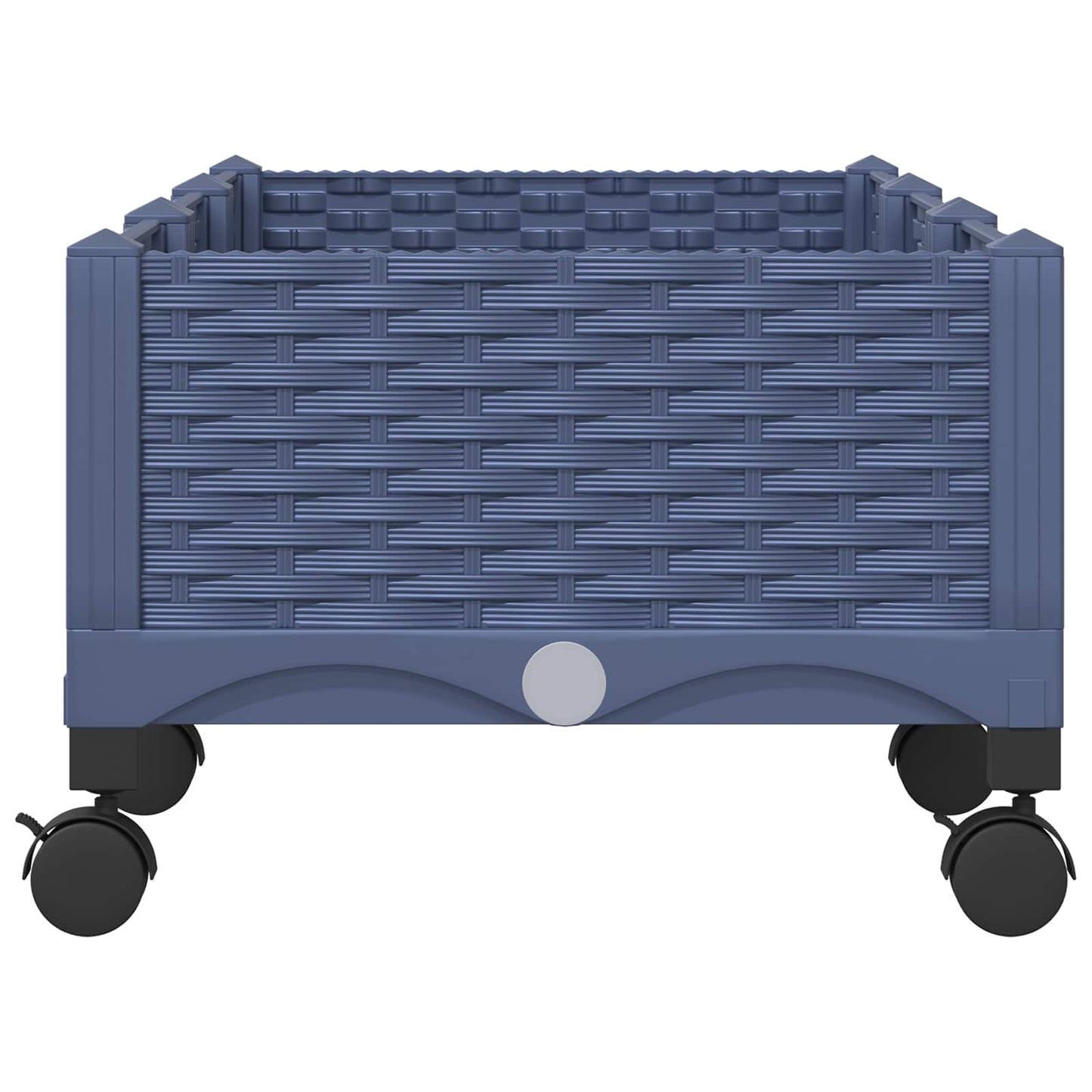 vidaXL Garden Planter with Wheels Blue Grey 120 x 40 x 33 cm PP
