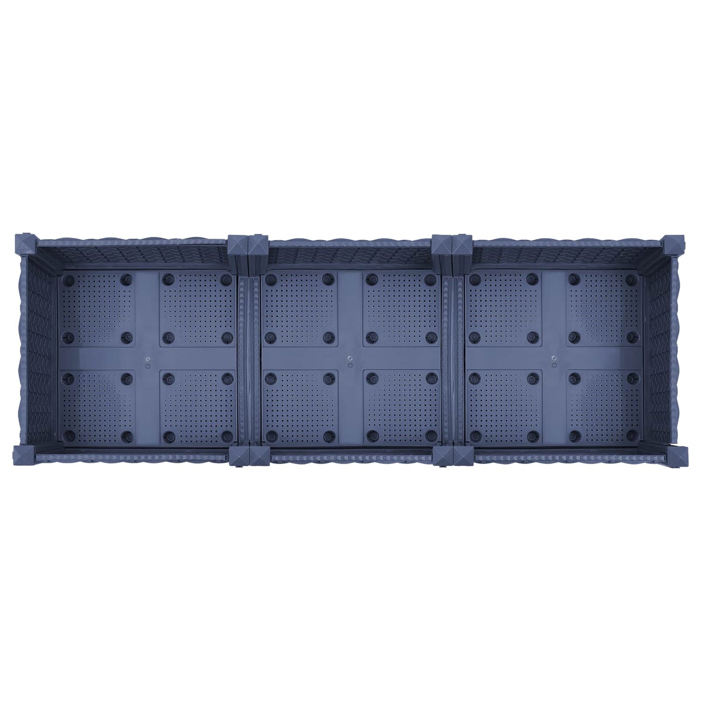 vidaXL Garden Planter with Wheels Blue Grey 120 x 40 x 33 cm PP