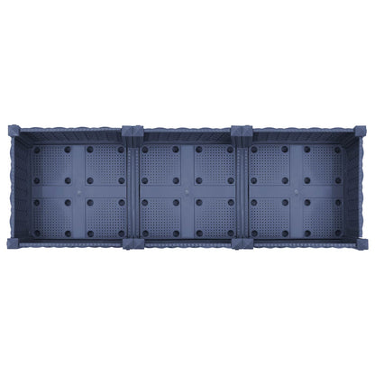 vidaXL Garden Planter with Wheels Blue Grey 120 x 40 x 33 cm PP