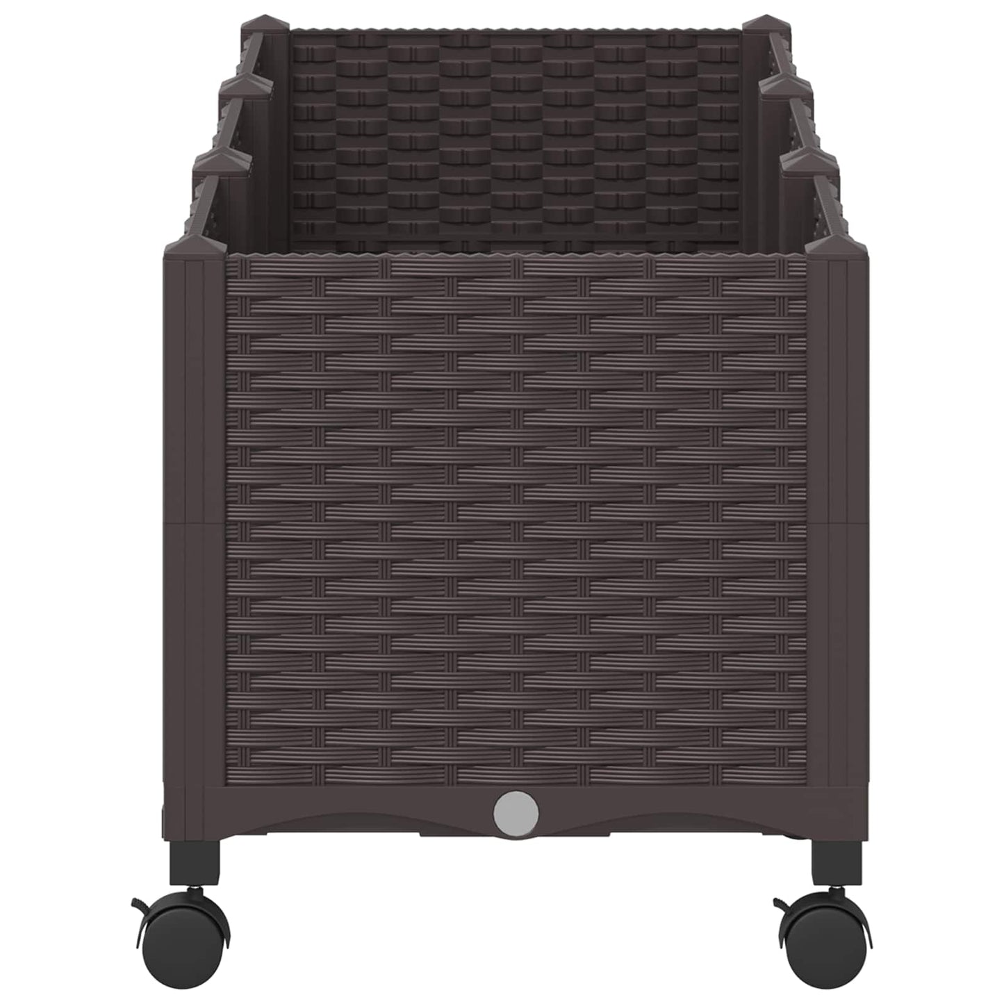 vidaXL Garden Planter with Wheels Brown 120 x 40 x 44 cm PP
