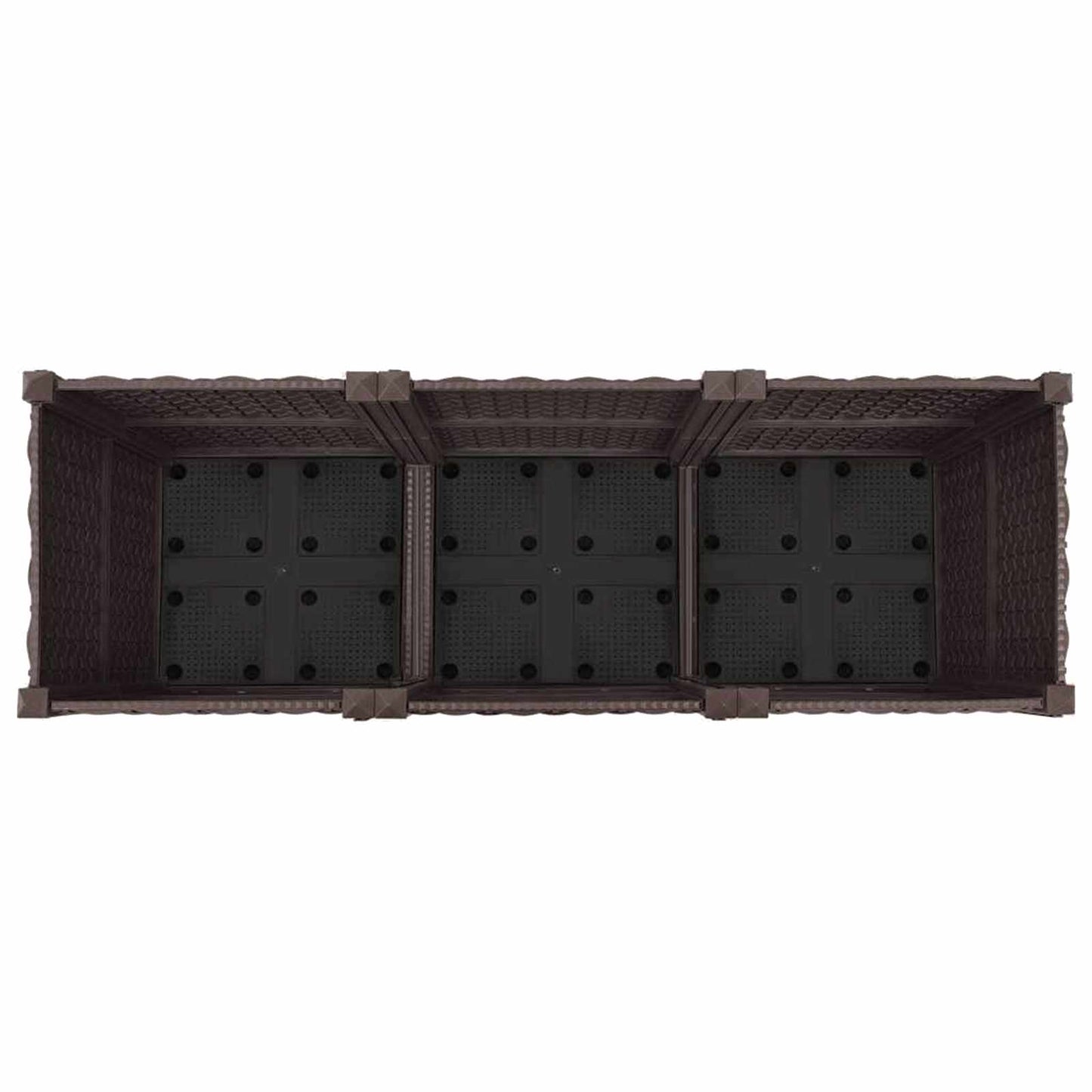 vidaXL Garden Planter with Wheels Brown 120 x 40 x 44 cm PP