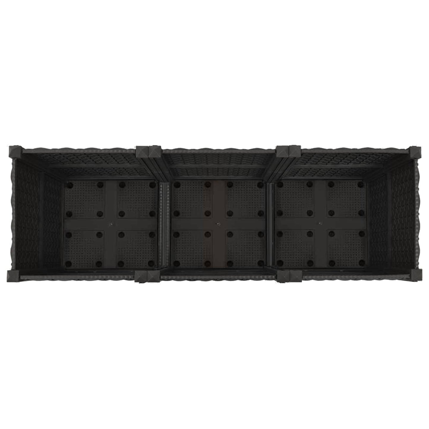 vidaXL Garden Planter with Wheels Black 120 x 40 x 44 cm PP