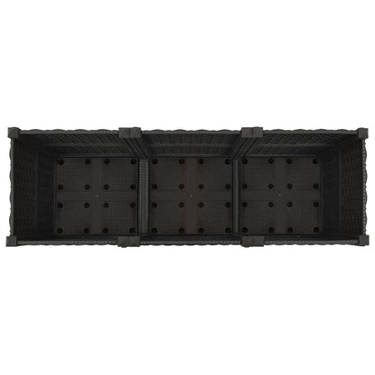 vidaXL Garden Planter with Wheels Black 120 x 40 x 44 cm PP