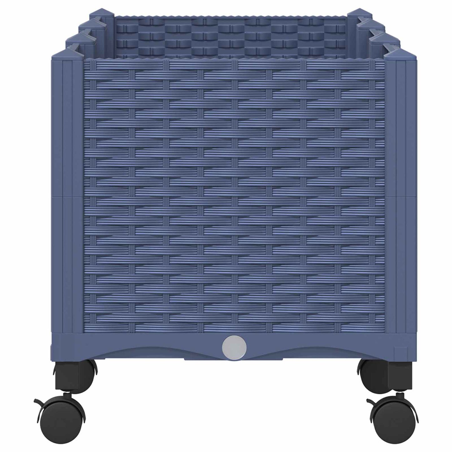 vidaXL Garden Planter with Wheels Blue Grey 120 x 40 x 48 cm PP