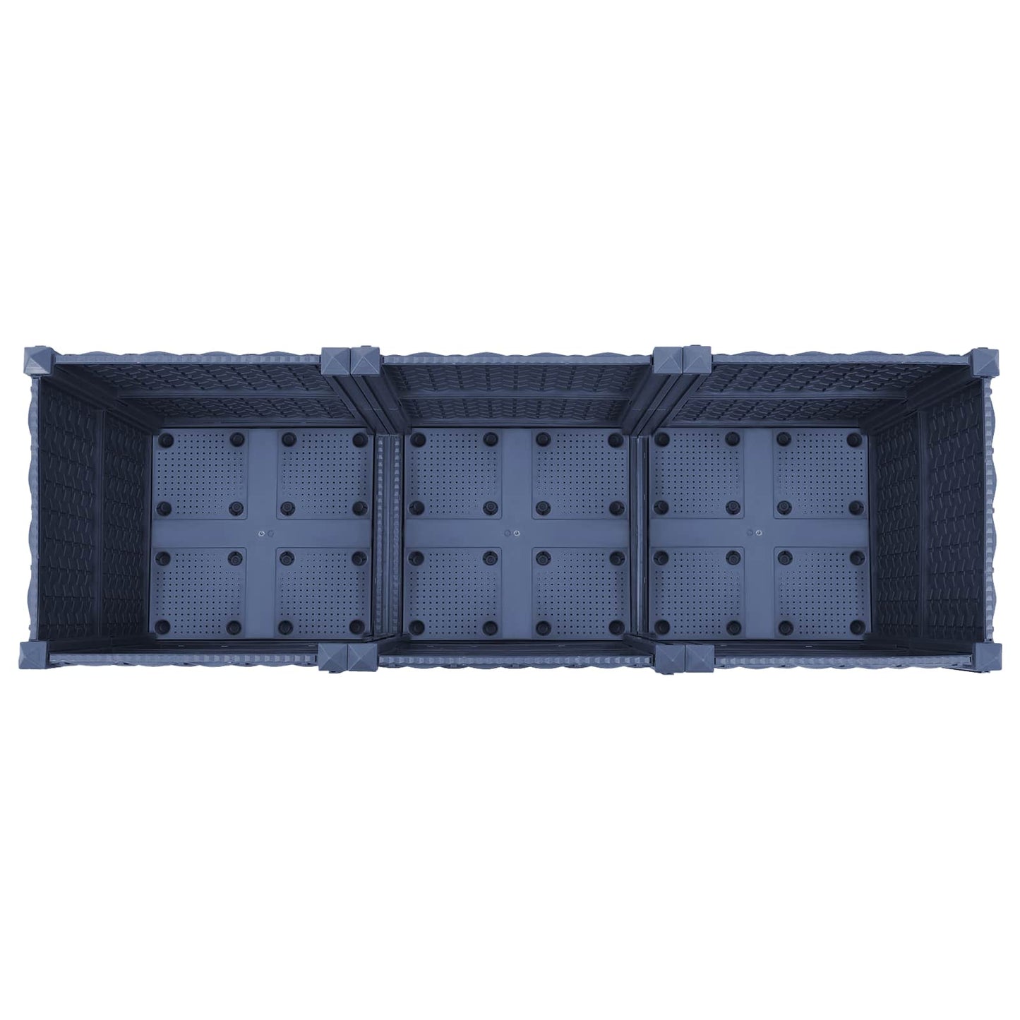 vidaXL Garden Planter with Wheels Blue Grey 120 x 40 x 48 cm PP
