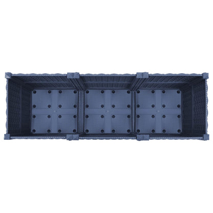 vidaXL Garden Planter with Wheels Blue Grey 120 x 40 x 48 cm PP
