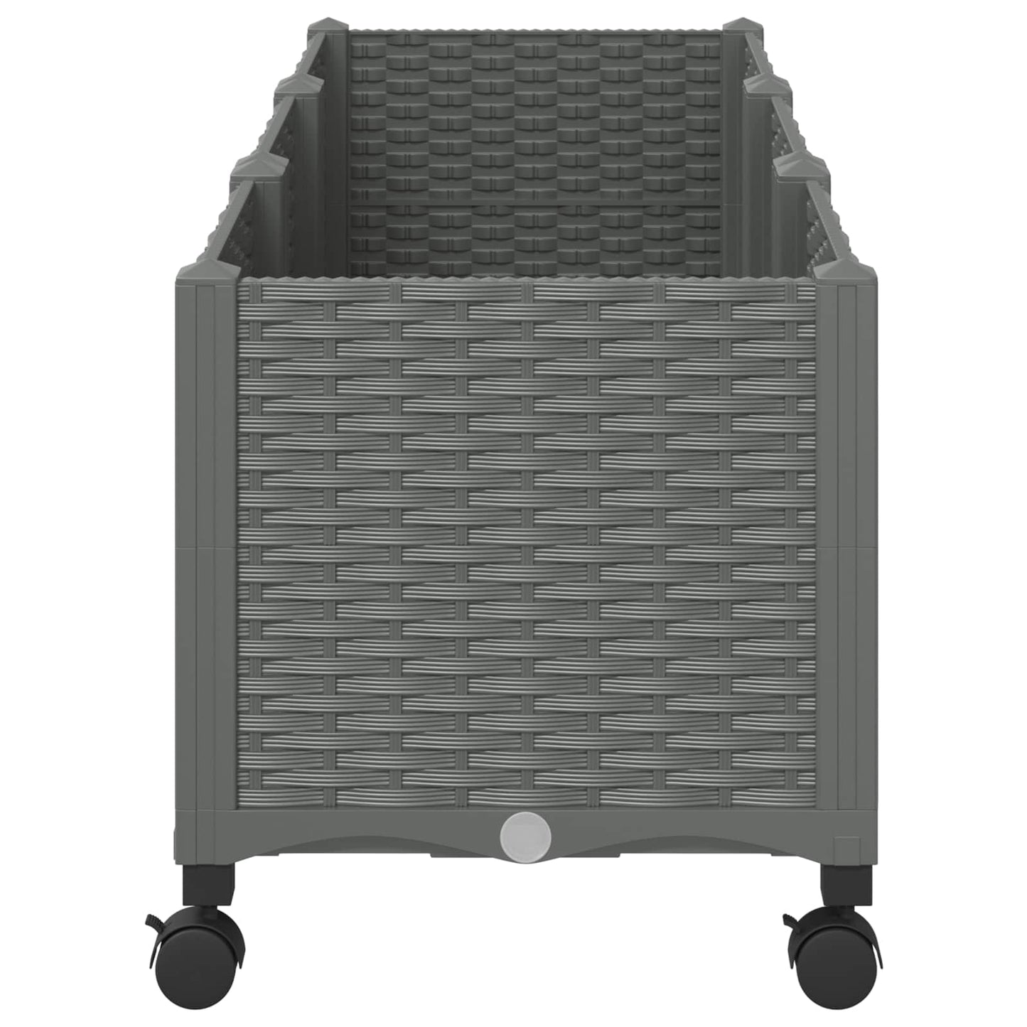 vidaXL Garden Planter with Wheels Light Grey 120 x 40 x 48 cm PP