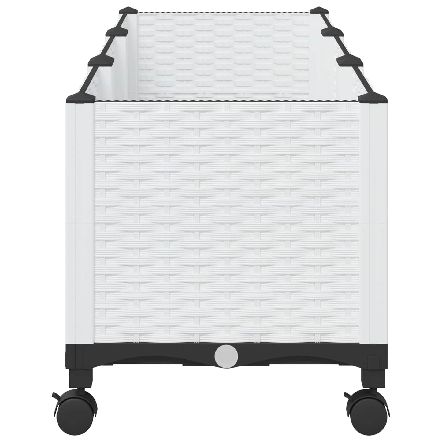 vidaXL Garden Planter with Wheels White 120 x 40 x 48 cm PP