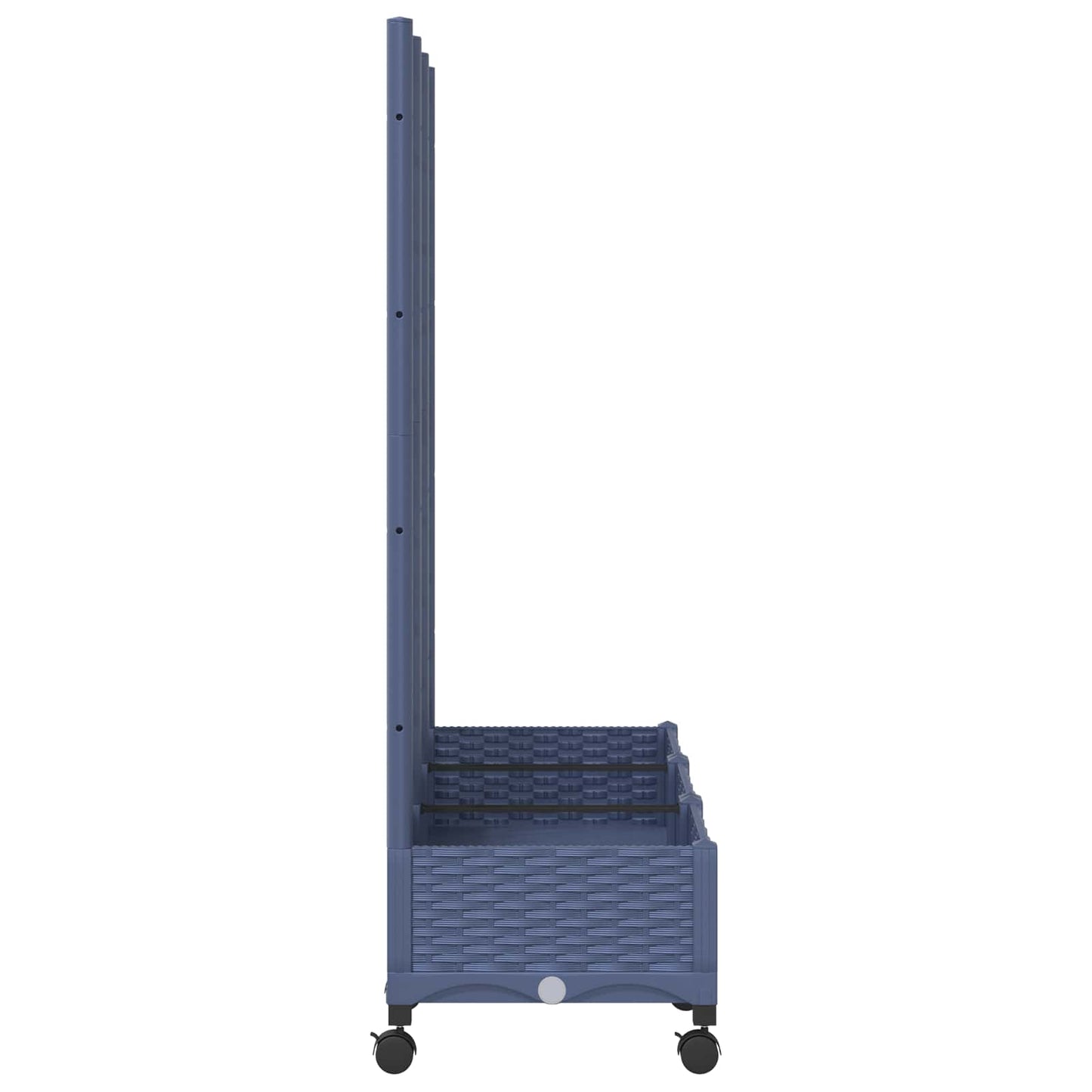 vidaXL Garden Planter with Trellis&Wheels Blue Grey PP