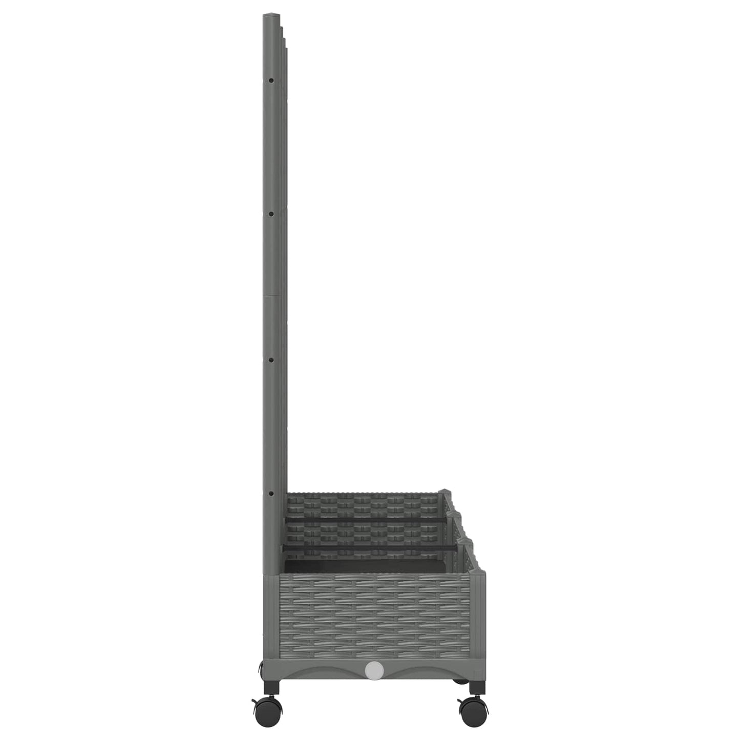 vidaXL Garden Planter with Trellis&Wheels Light Grey PP