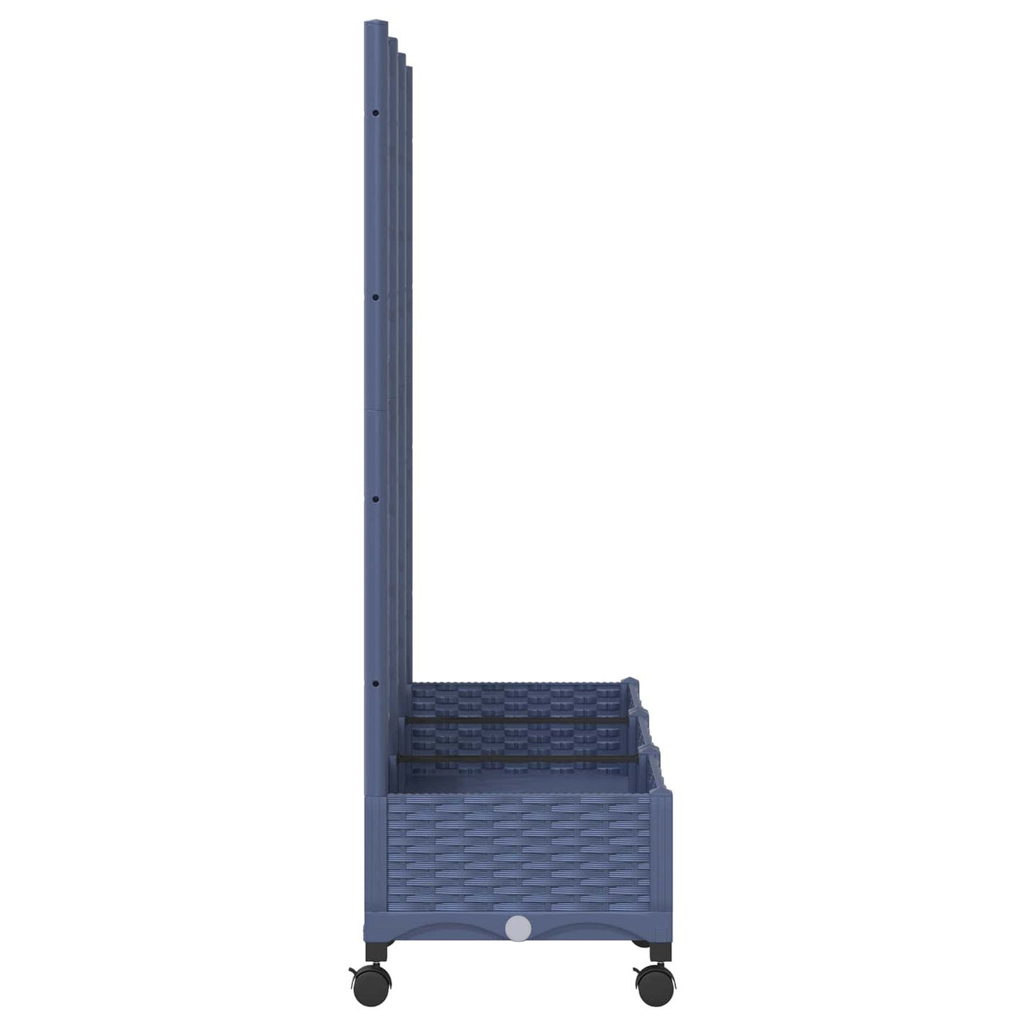 vidaXL Garden Planter with Trellis&Wheels Blue Grey 120 x 40 x 146 cm
