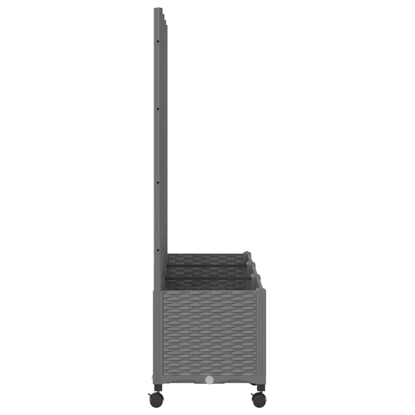 vidaXL Garden Planter with Trellis&Wheels Light Grey 120 x 40 x 146 cm